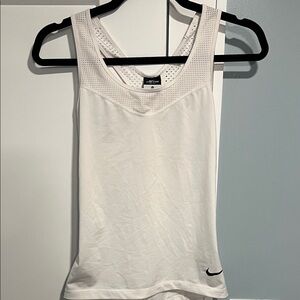 Nike White Women's Mesh Yoke Athletic Tank